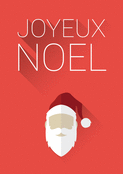 Père Noël minimaliste et joyeux sur rouge